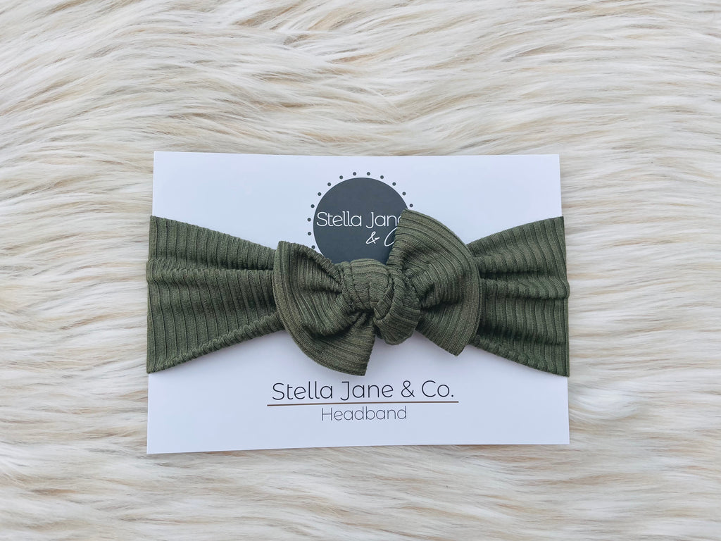 Max Ribbed Sage Green Headband