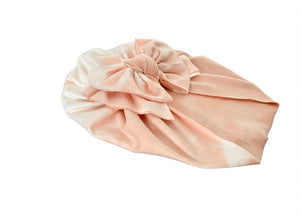 Isla Blush Marble Modern Bow Turban