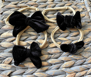 Black Velvet Nylon Headband