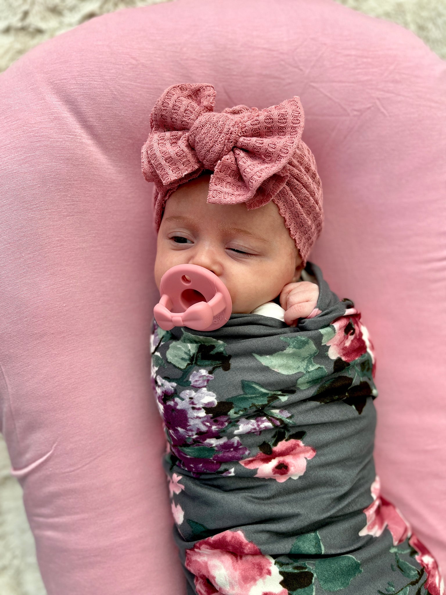 Floral swaddle and headband set hot sale