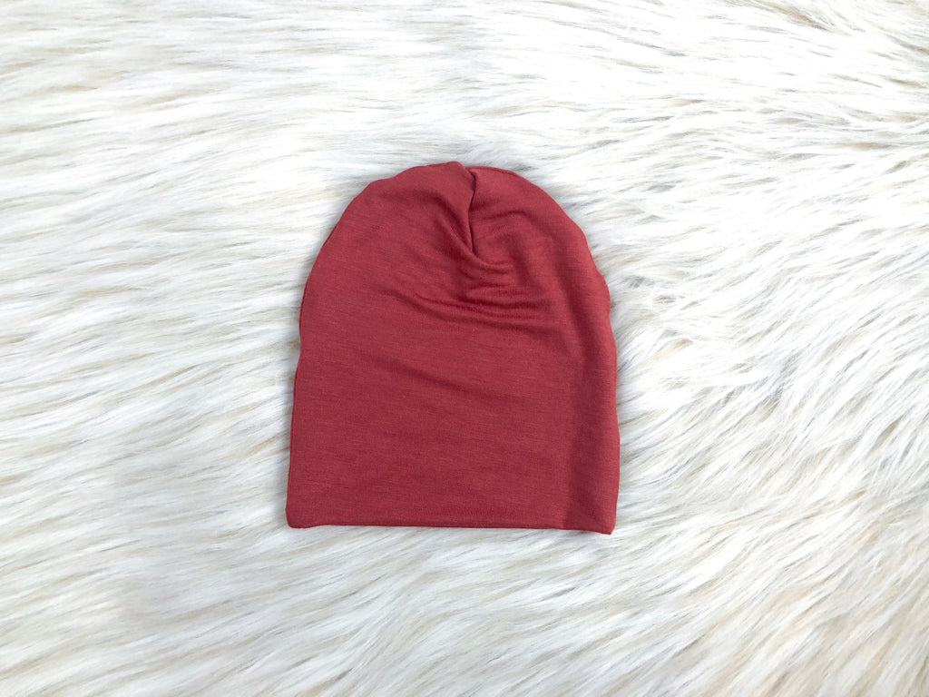 Zane Dusty Red Slouchy Beanie