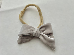 Silver Gray Velvet Nylon Headband