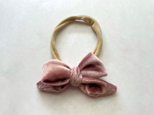 Blush Pink Velvet Nylon Headband