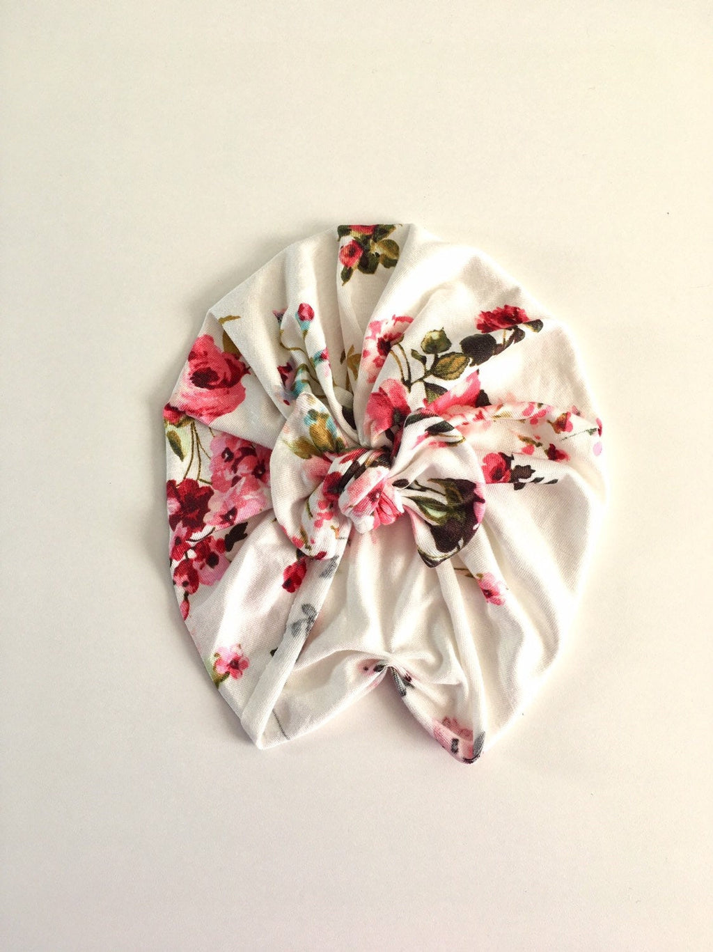 Mila Pink Blossoms+Ivory Floral Bow Turban