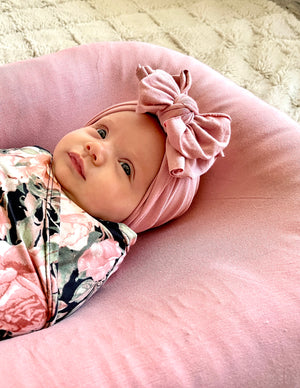 London Blush Modern Bow Turban